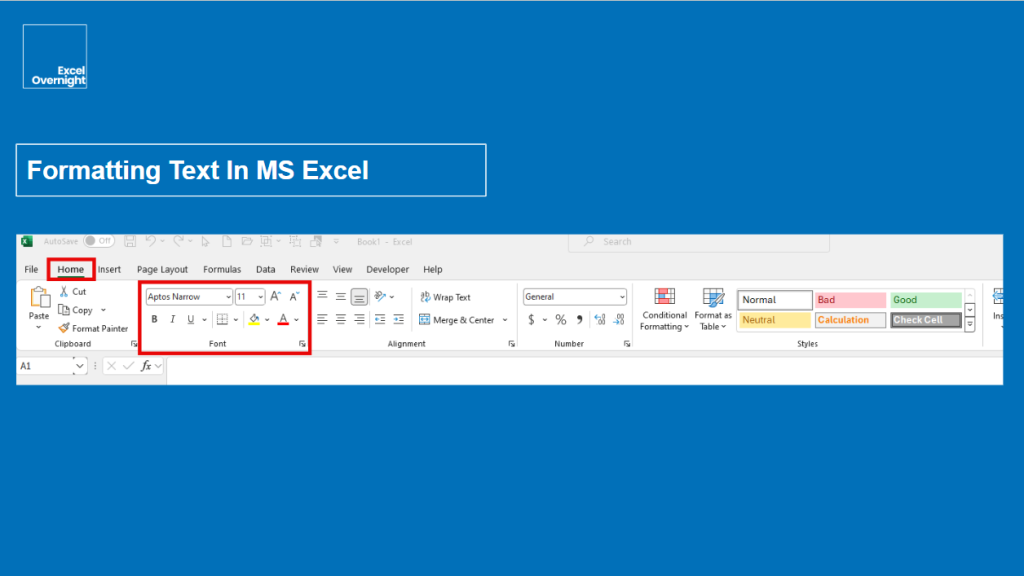 Featured Image Formatting Text In MS Excel | ExcelOvernight.com | MS Excel Done For You.